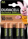 Duracell 4 Stck, Recharge Ultra AA 2500 mAh Batterie Akku