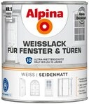 Alpina Wei&szlig;lack ALPINA Wei&szlig;lack f&uuml;r Fenster & T&uuml;ren, seidenmatt, 750ml