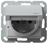 GIRA Schalter GIRA 445426 SCHUKO-Steckdose Klappdeckel System 55 Farbe Alu