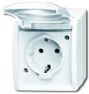 Busch-Jaeger Steckdose Busch-Jaeger Schuko-Steckdose mit Klappdeckel 20 EW-54
