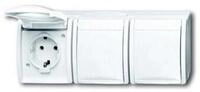 Busch-Jaeger Steckdose Busch-Jaeger SCHUKO-Dreifachsteckdose 2300/3 EW-54
