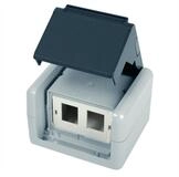 Teleg&auml;rtner 2 Port Aufputz-Netzwerkdose IP44 unbest&uuml;ckt 100021370 Netzwerk-Adapter
