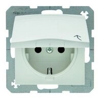 Berker Steckdose Berker SCHUKO-Steckdose pws/gl mit Klappdecke 47518989