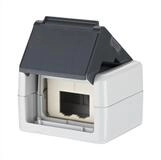 Metz Connect Modul IP44 AP-Geh&auml;use grau unbest&uuml;ckt f&uuml;r 2 Module Netzwerk-Panel