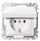 merten Steckdose Merten SCHUKO-Steckdose pws/gl Klappdeckel MEG2311-0319