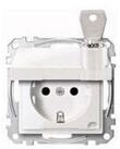 merten Steckdose Merten SCHUKO-Steckdose pws/gl Klappdeckel MEG2315-0319