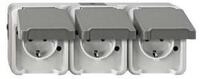 merten Steckdose Merten SCHUKO-Dreifach-Steckdose lichtgrau MEG2391-8029