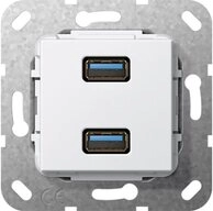GIRA Klemmen Gira USB 3.0 A 2fach rws 568403