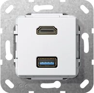 GIRA Klemmen Gira HDMI USB 3.0 A Kabelpeit. 567903