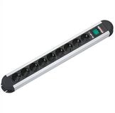 Bachmann PRIMO Steckdosenleiste 9x Schutzkontakt, Aluminium, mit Schalter