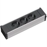 Bachmann CONI 3x Schutzkontakt GST18 Einbau-Tischsteckdosenleiste (Kabell&auml;nge 0.2
