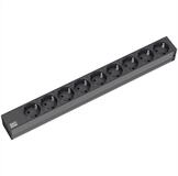 Bachmann 19" Steckdosenleiste 9fach, ohne Schalter, schwarz Steckdosenleiste