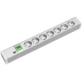 Bachmann 19" PVC 7xCEE7/3 1xSchalter Strom 2,0m CEE7/7 Steckdosenleiste (Kabell&auml;nge