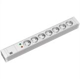 Bachmann BASIC 19z PVC 7xCEE7/3 1xSPD Steckdosenleiste (Kabell&auml;nge 2 m), 2m CEE7/7,