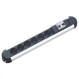 Bachmann PRIMO RCD Steckdosenleiste 6x Schutzkontakt 1xRCD Schutz, Aluminium