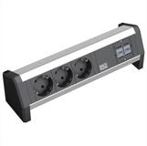 Bachmann DESK 3x Schutzkontakt, 2x CAT6 Steckdosenleiste (Kabell&auml;nge 0 m),...