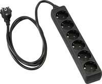 Hama Mehrfachsteckdose, 6-fach, 1,4 m, Schwarz Steckdosenleiste 6-fach (nicht