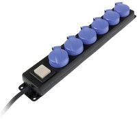 as - Schwabe AS Schwabe 38606 Steckdosenleiste mit Schalter 6fach Schwarz, Blau...