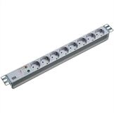 Bachmann 19" Steckdosenleiste 8-fach mit &Uuml;S ohne Schalter Steckdosenleiste