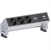 Bachmann DESK2 3x CEE7/3 1x CAT6A 1x USB Steckdosenleiste (Kabell&auml;nge 0.2 m),