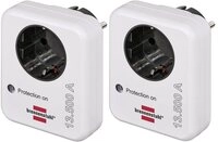 Brennenstuhl Steckdose &Uuml;berspannungsschutz-Adapter 2er-Set 1506980, Steckdosen