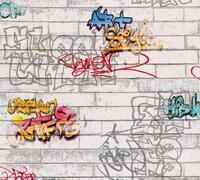 A.S. Cr&eacute;ation Papiertapete Boys & Girls 6 mit Graffiti, gepr&auml;gt, abstrakt,