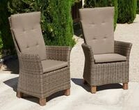 MERXX Gartenstuhl Toskana (Set, 2 St), 2er Set, Polyrattan/Akazienholz, inkl....