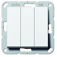GIRA Schalter Gira Wippschalter Wechsel 3fach System 55 Reinwei&szlig; 283203