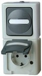 Kopp Schalter, Kombination Steckdose/ BLUE ELECTRIC Wechselschalter AP
