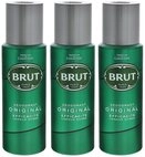 Brut Bodyspray 3 x Brut Original Deospray je 200ml pflegt und erfrischt for men