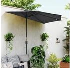 Outsunny Sonnenschirm Schirm Marktschirm, Metall, halbrund, LxB: 293x150 cm,