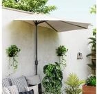 Outsunny Sonnenschirm Schirm Marktschirm, Metall, halbrund, LxB: 293x150 cm,