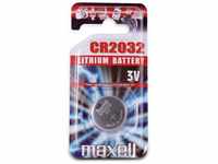 Maxell MAXELL Knopfzelle CR2032, Lithium, 3 V-, 220 mAh Knopfzelle