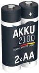 ANSMANN AG Akku AA Mignon 2100mAh 1,2V - aufladbare AA Batterien maxE, 2 St&uuml;ck Akku