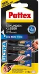 Pattex Bastelkleber Pattex Sekundenkleber Ultra Gel Mini Trio 3 x 1 g