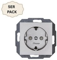 Kopp Schalter Kopp Schutzkontakt Steckdose mit Ber&uuml;hrungsschutz 5er Pack (C),
