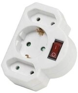 Vivanco Schukoadapter mit Schalter (27369) Mehrfachsteckdose