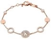 Fossil Armband Schmuck Geschenk Edelstahl Pearl Disc Station, mit Glasstein, mit