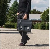 Hamosons Aktentasche Große Aktentasche / Lehrertasche Gr. XL, Leder, Schwarz, Hamosons Aktentasche Große Aktentasche / Lehrertasche Gr. XL, Leder, Schwarz,