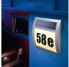 esotec LED Au&szlig;en-Wandleuchte Edelstahl Hausnummer beleuchtet Solar WAVE 2 Farben