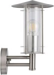 EGLO Wandleuchte Lisio Au&szlig;en-Wandlampe, Au&szlig;enlampe, Wegeleuchte, silber, E27, IP44,