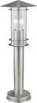 EGLO Stehlampe Lisio Au&szlig;en-Wegelampe, Stehlampe, Wegeleuchte, silber, E27, IP44,