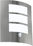 EGLO Wandleuchte City Wandlampe, Au&szlig;enlampe, Edelstahl und Kunststoff, E27, IP44,