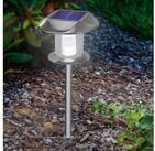 esotec LED Gartenleuchte Edelstahl Solar-Stablampe Sunnylight H38cm DuoColor 2800K