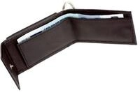 Alassio&reg; G&uuml;rteltasche Mini-B&ouml;rse mit Metallemblem 8,5x5cm Leder schwarz