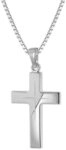 trendor Kette mit Anh&auml;nger Silber Herren-mit Kreuz-Anh&auml;nger