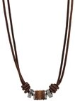 Fossil Kette mit Anh&auml;nger Schmuck Geschenk Edelstahl Leder