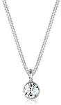 Elli Kette mit Anh&auml;nger Solit&auml;r Rund Schmuck Geschenk mit Kristallen von