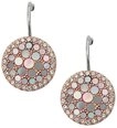 Fossil Paar Ohrhaken Schmuck Edelstahl Ohrringe Disc Drop Vintage Glitz, mit