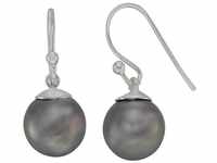 Zeeme Paar Ohrhänger 925/- Sterling Silber Perle grau